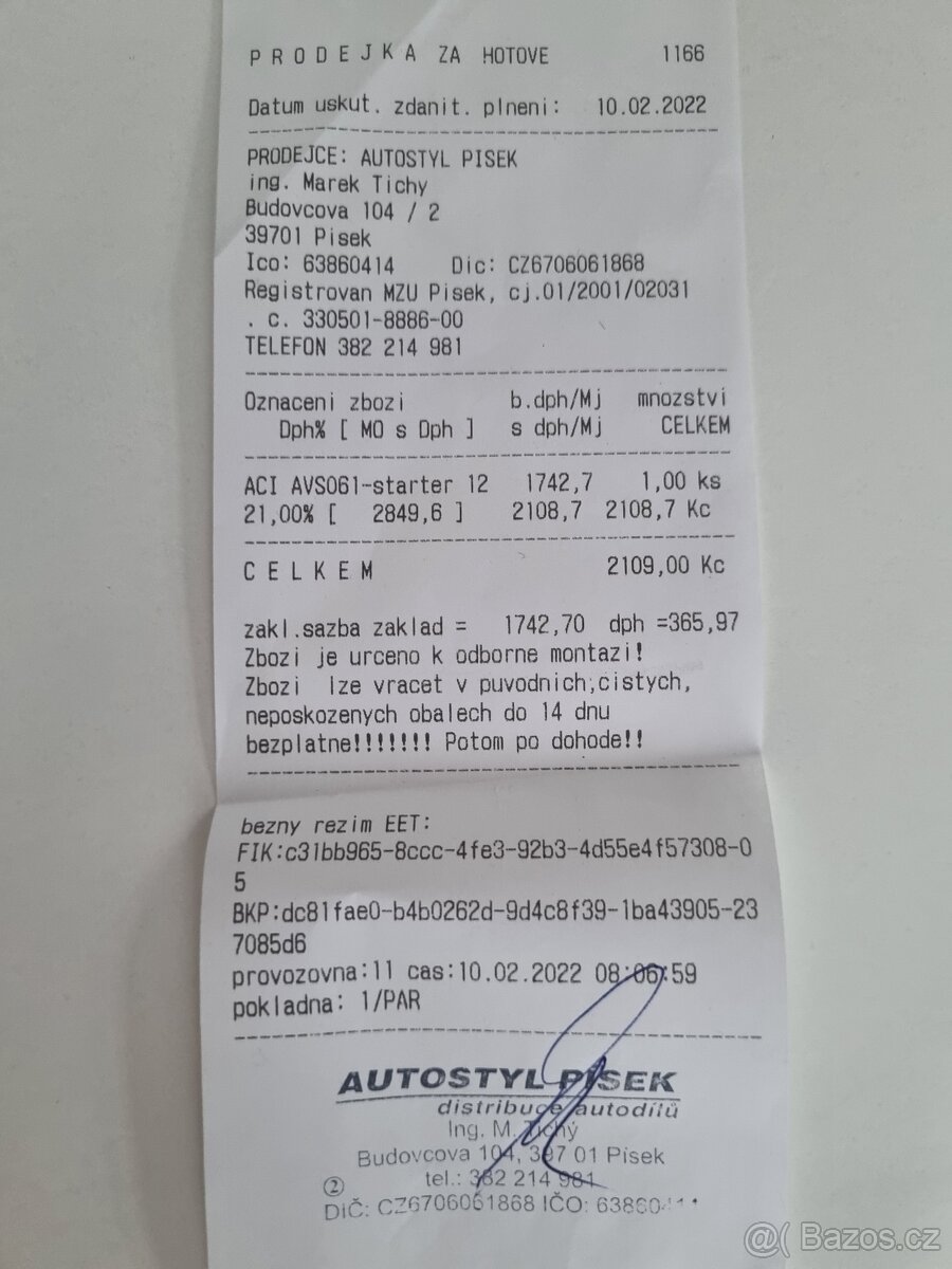 Startér Škoda Octavia II, 1,9 tdi - 5