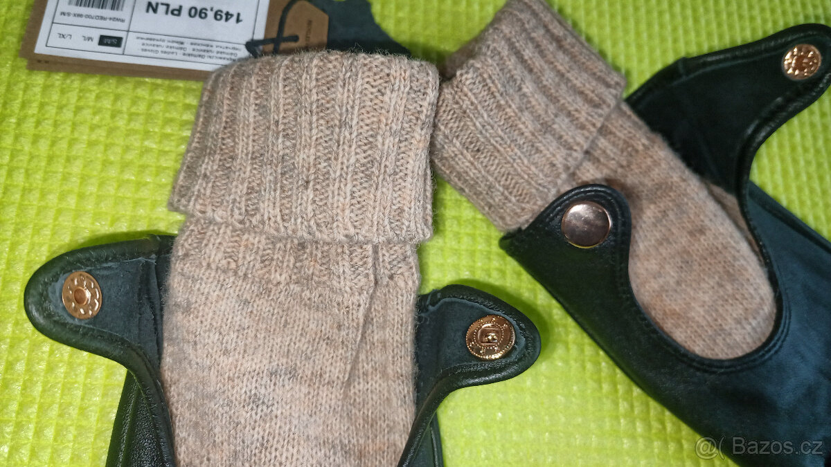 Dámské kožené rukavice vyteplené - 5