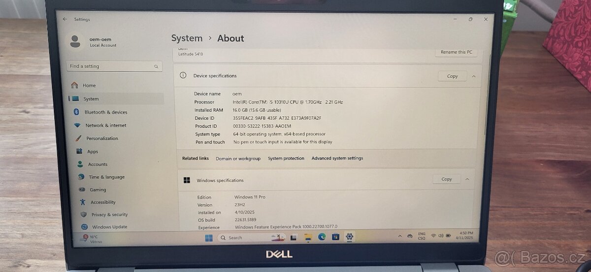 DELL Latitude 5410 i5 10310U 16GB 256GB SSD - 5