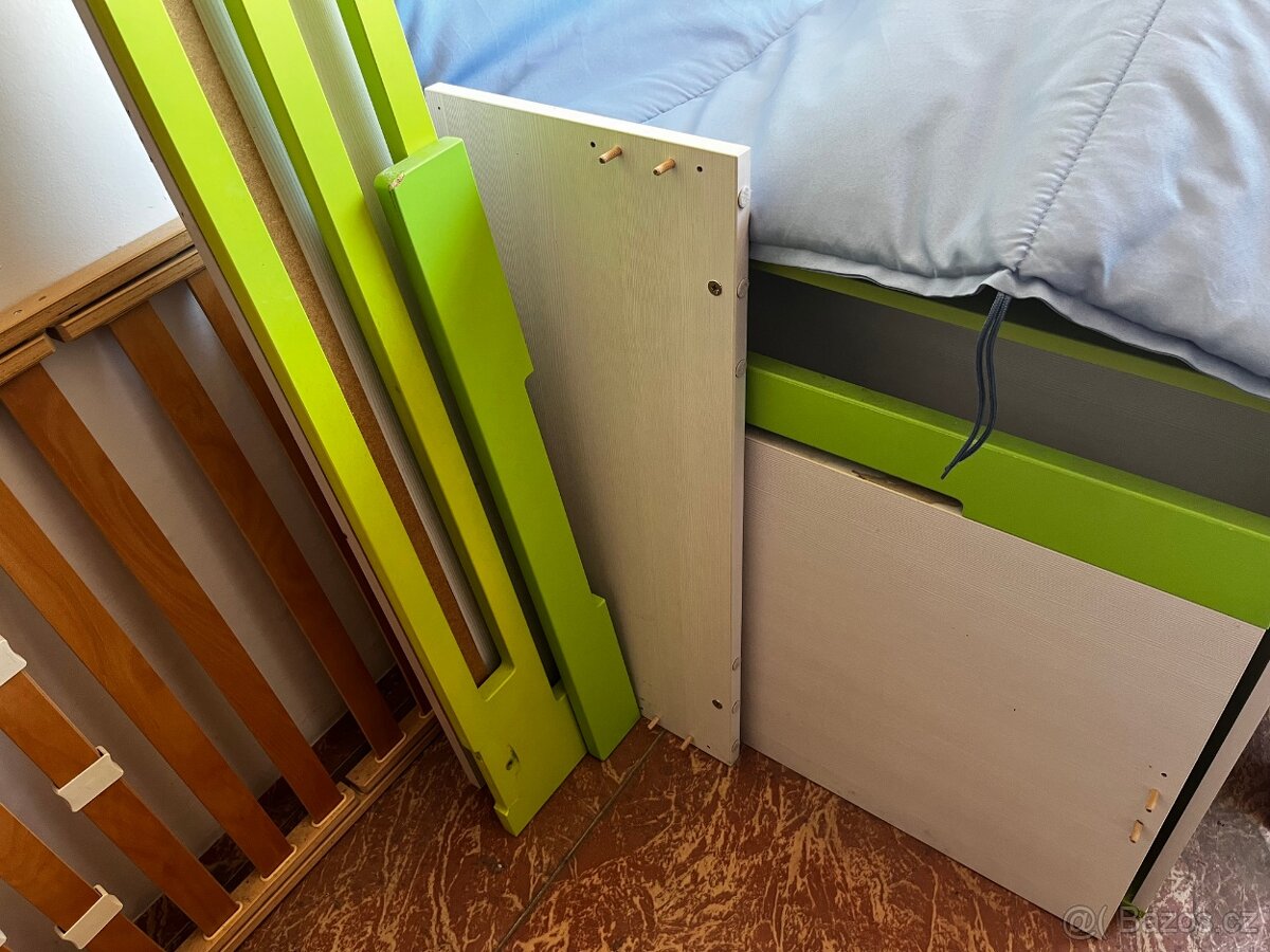 Dětská vyvýšená postel + postel + šuplík - 5