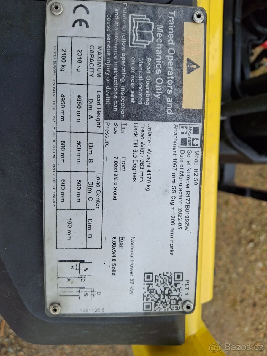 Vysokozdvižný vozík Hyster 2,5 tuny - 5