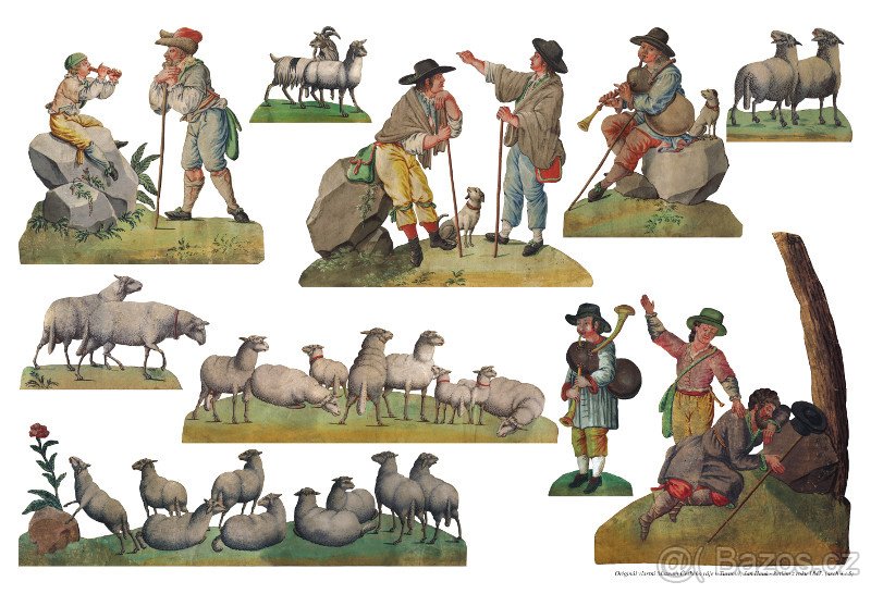 Historický vystřihovací papírový betlém z Turnova - J. Hauk - 5