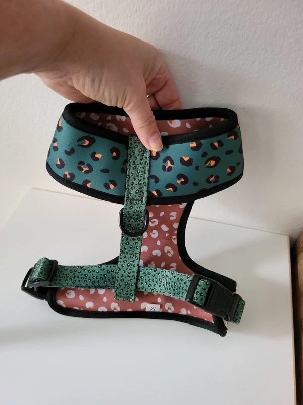 Khaki Leopard upravitelne psí designové kšíry vel M - 5