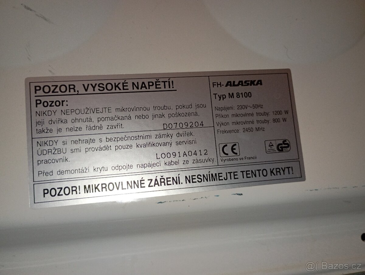 Mikrovlnka Alaska 800 Wattů - 5