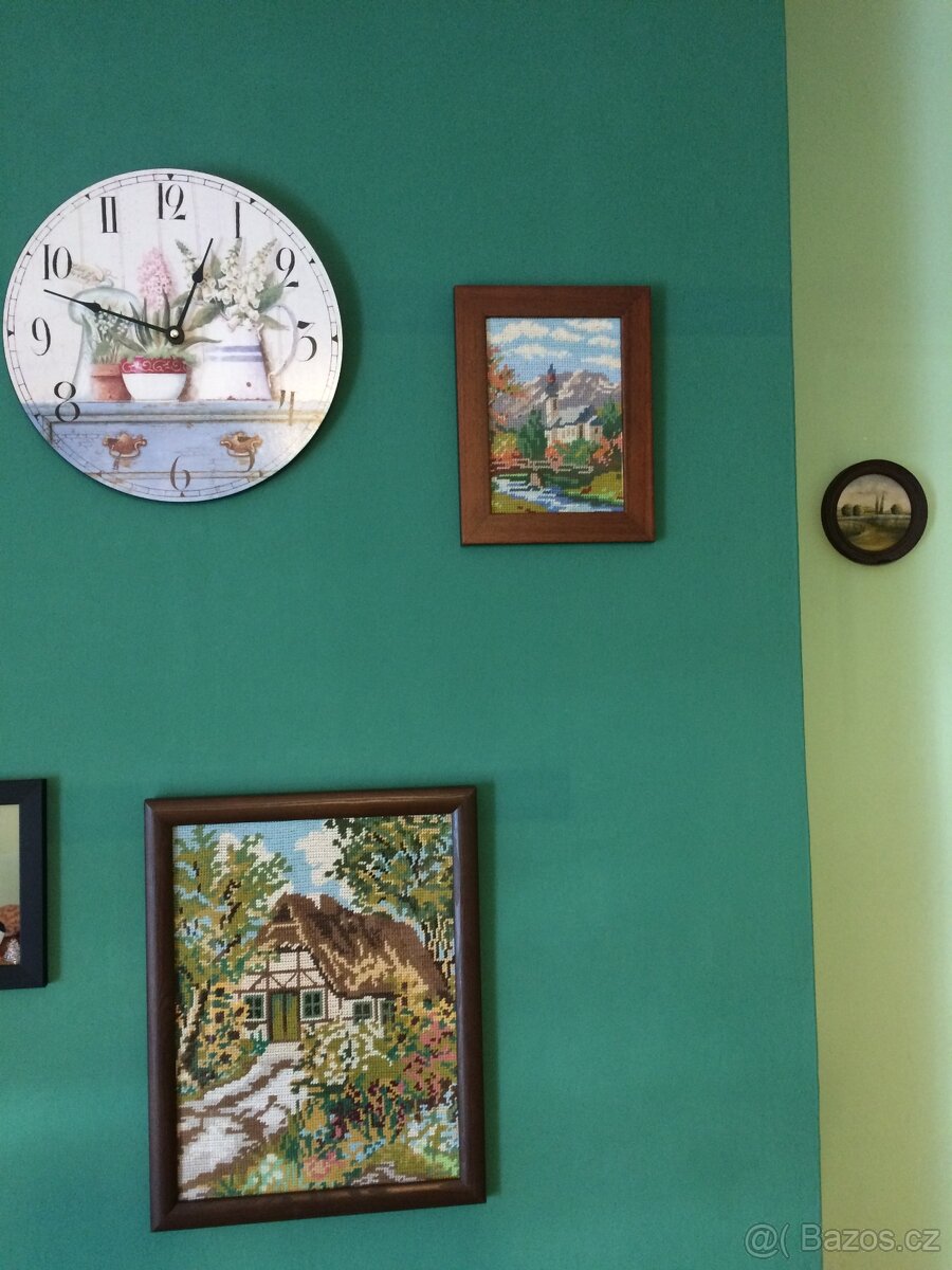 Obrazy obrázky vyšívané obrázky Provence vintage retro 2 ks - 5