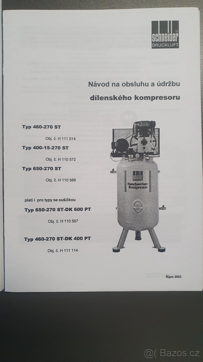 Pístový kompresor Schneider HW 650-270 ST - 5