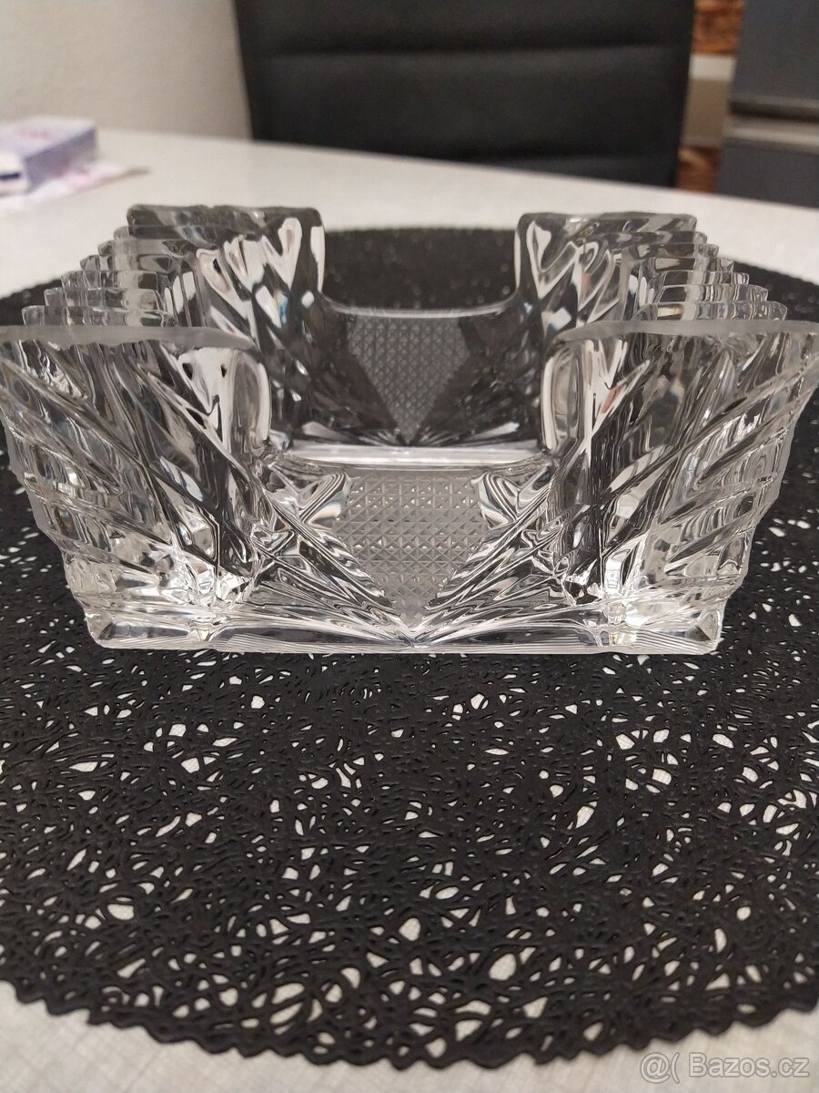 Křišťálový broušený popelník - 5
