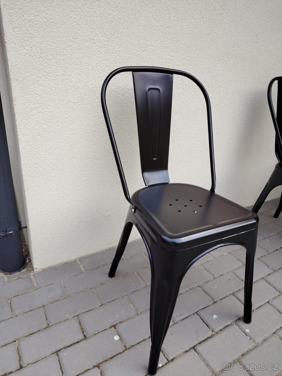 Nové gastro židle Paris, kov, černá, 4 kusy - 5