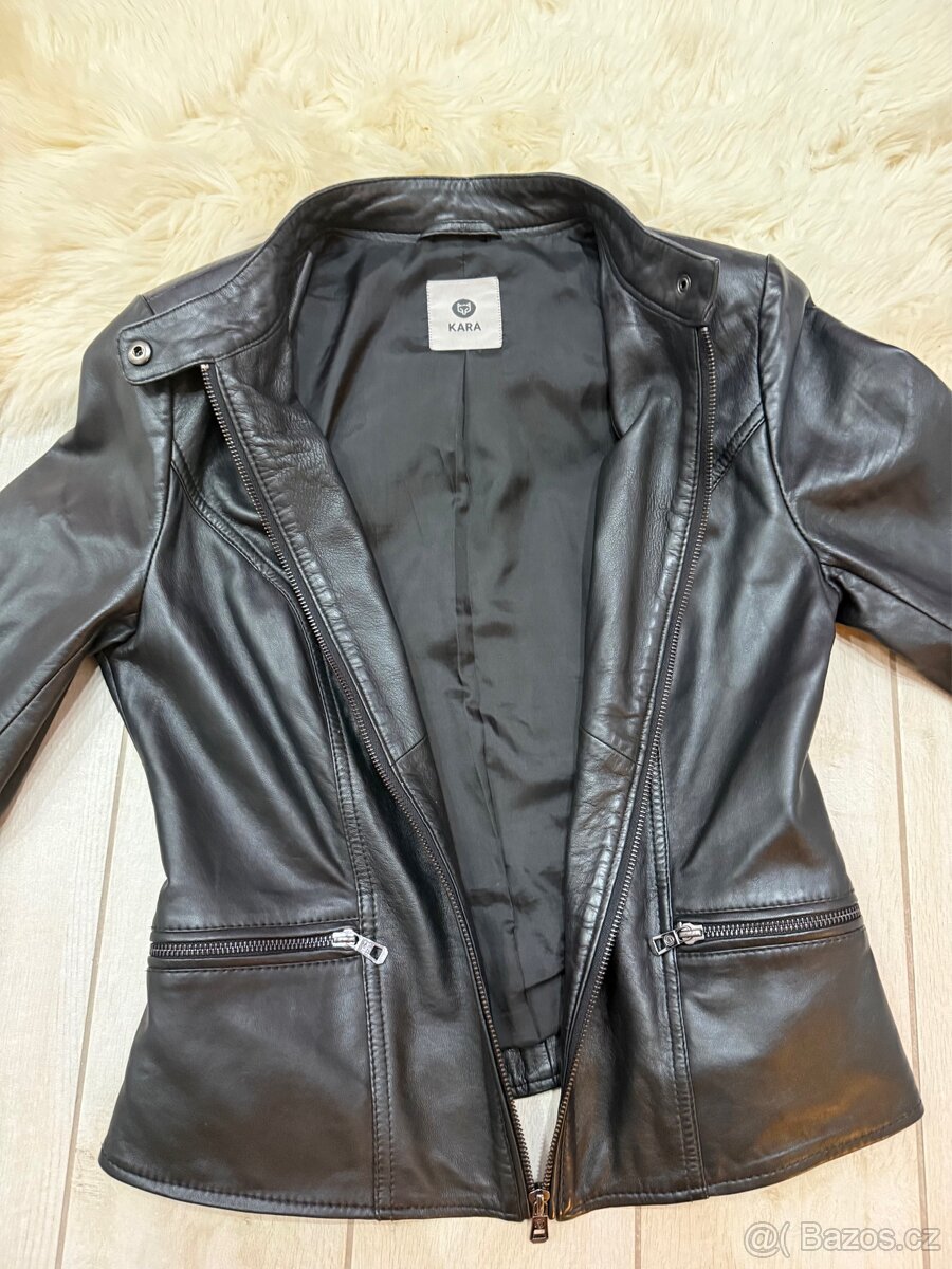 Černý křivák, kožená bunda Kara - 5