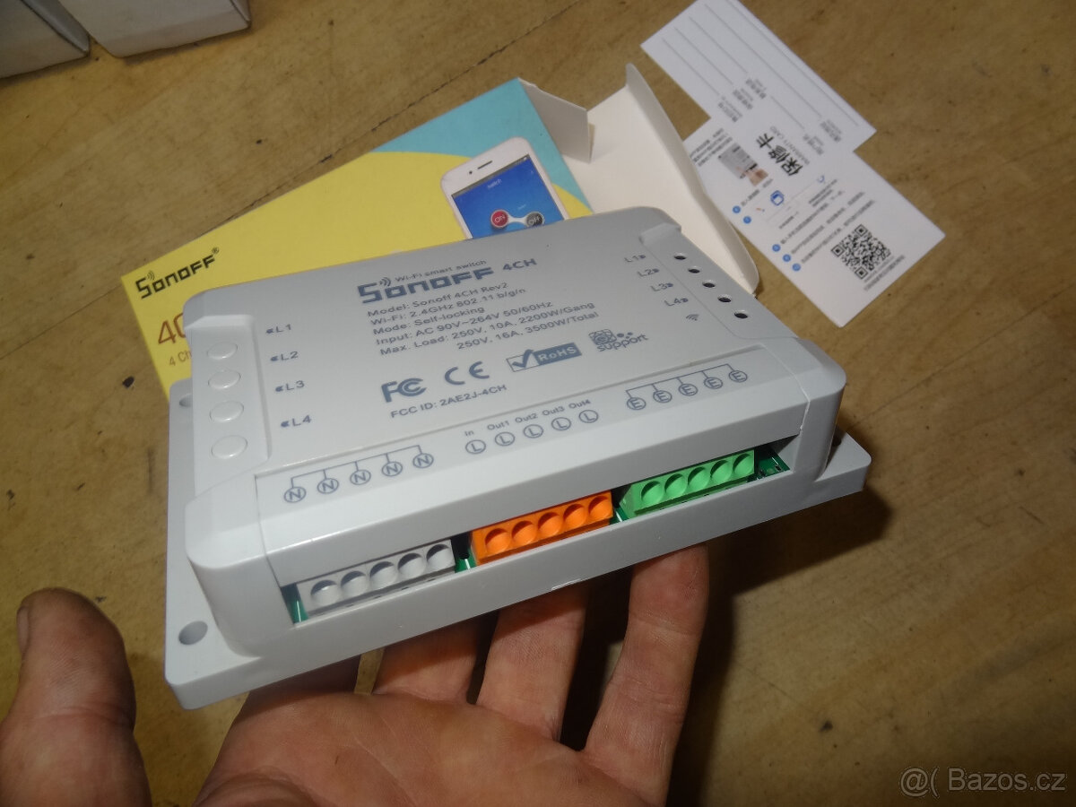 4 kanaolvy WiFI spinac SONOFF 4CH R2 na DIN listu - 5