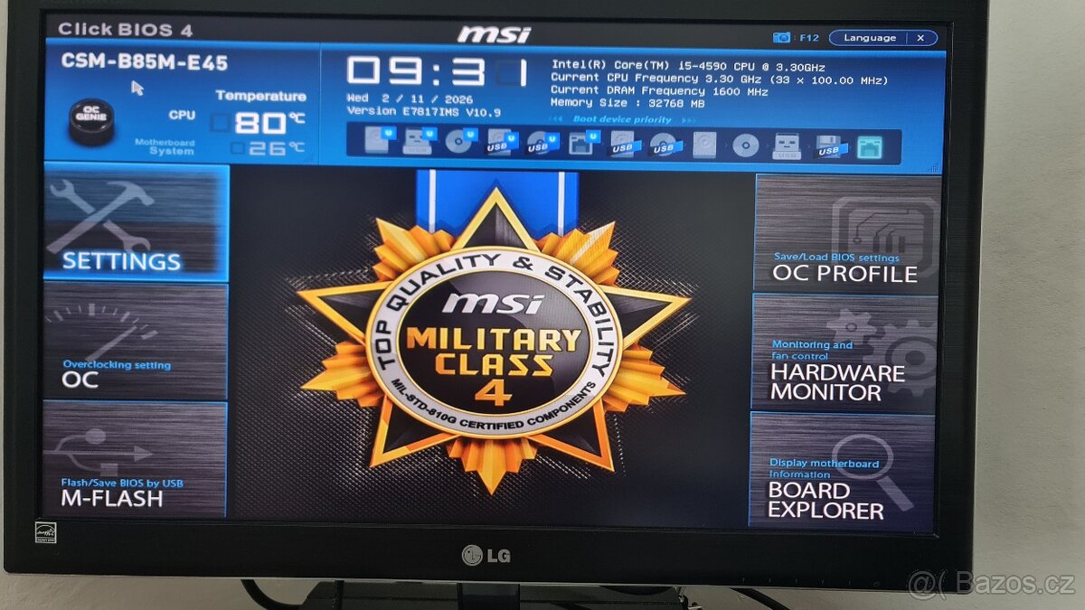 MSI H81M‑E45 + Intel i5‑4590 4‑jadro - 5