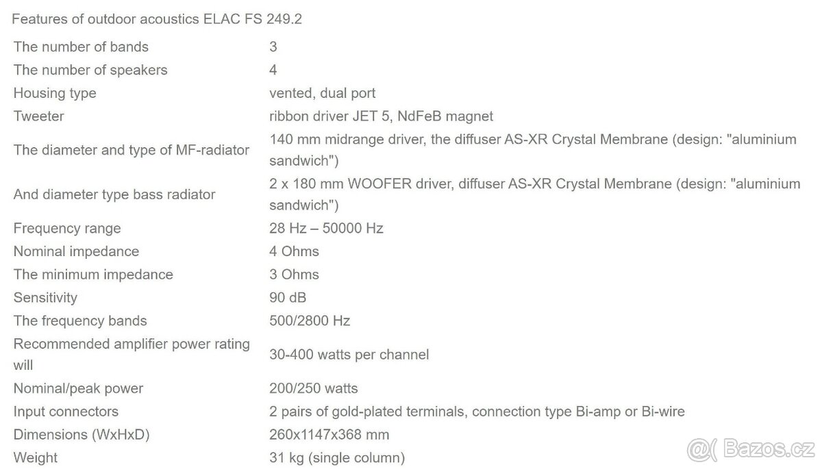 ELAC FS 249.2 Black High Gloss / Dovoz v cene : Brno, Praha - 5