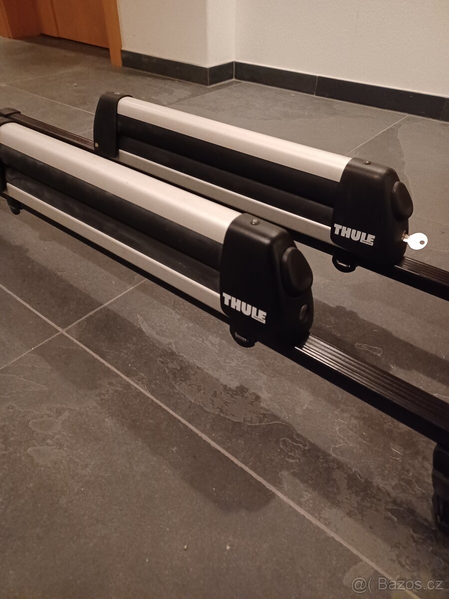 Prodám střešní nosič Thule s nosičem lyží Thule - 5