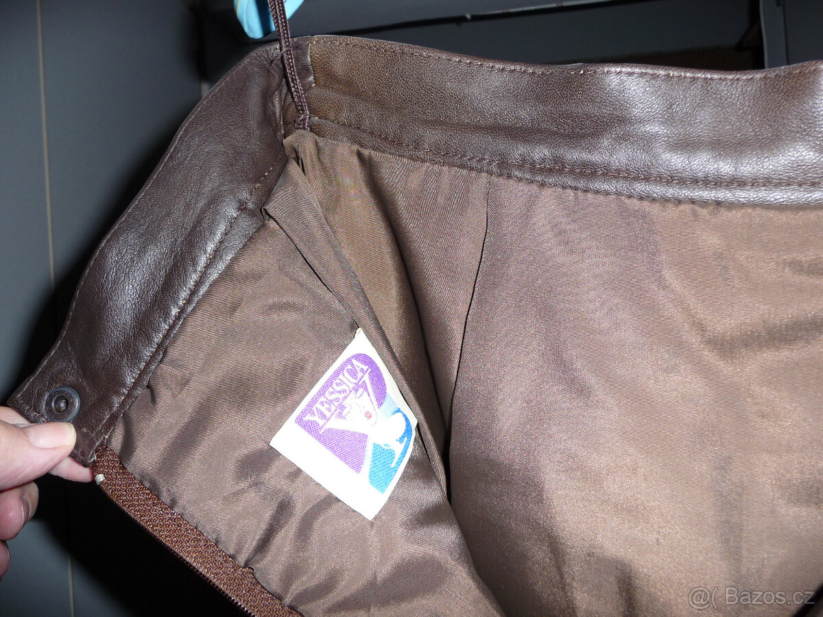 Sukně kožená dámská hnědá vel.40 - 5