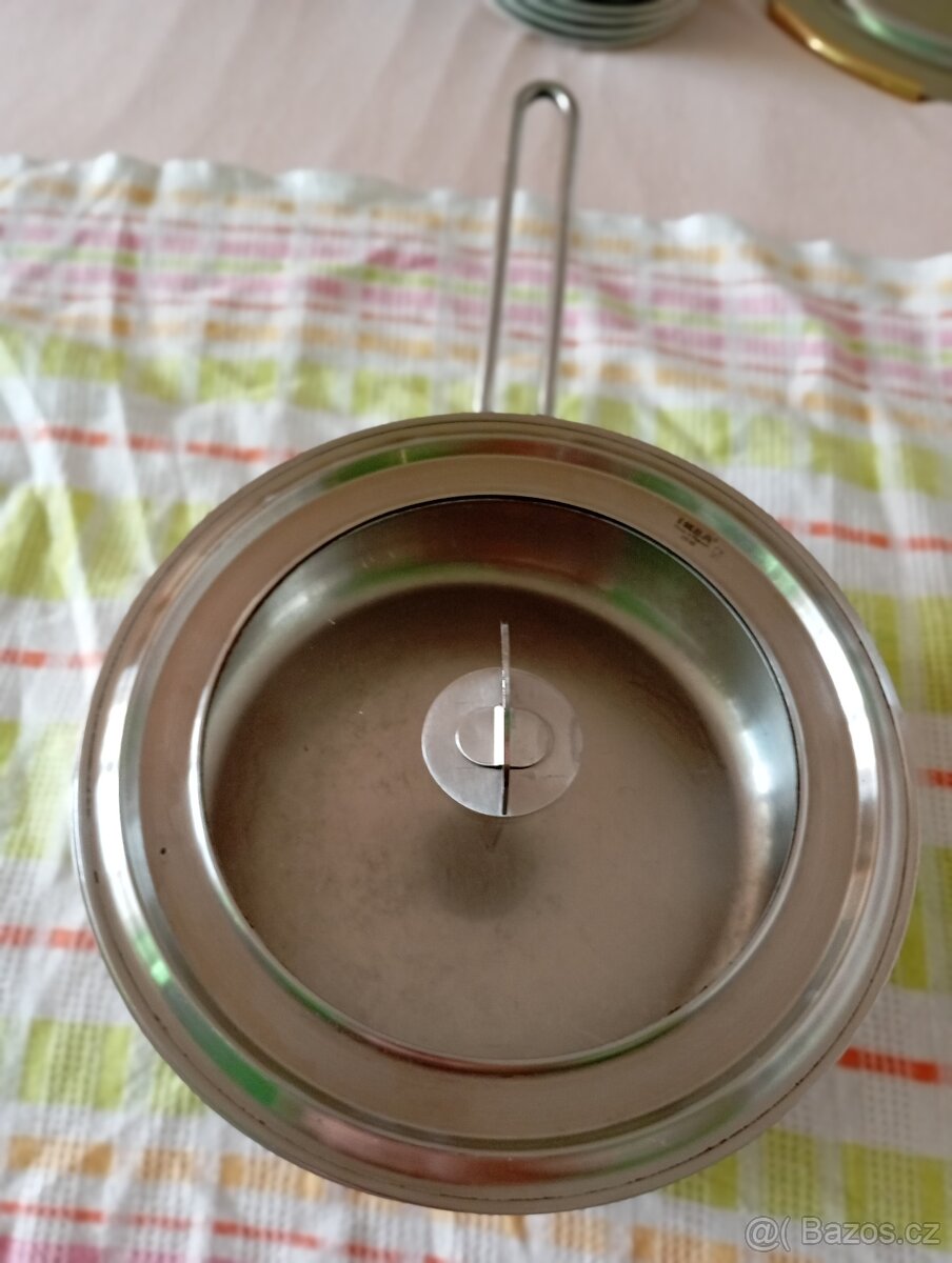 vintage smaltované plechy,smalt ,nerez pánev,barová židle - 5