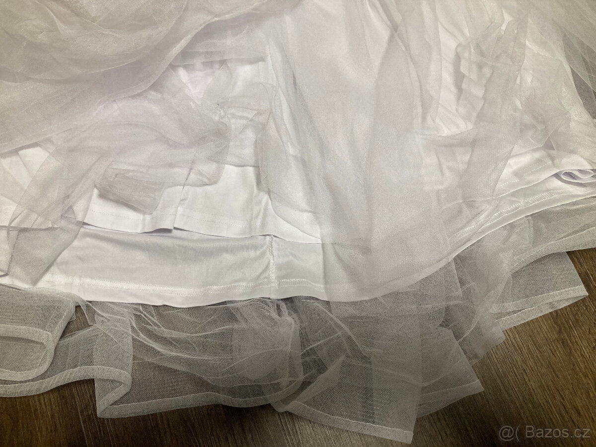 bílé tylové svatební šaty vel S, M, L - 5