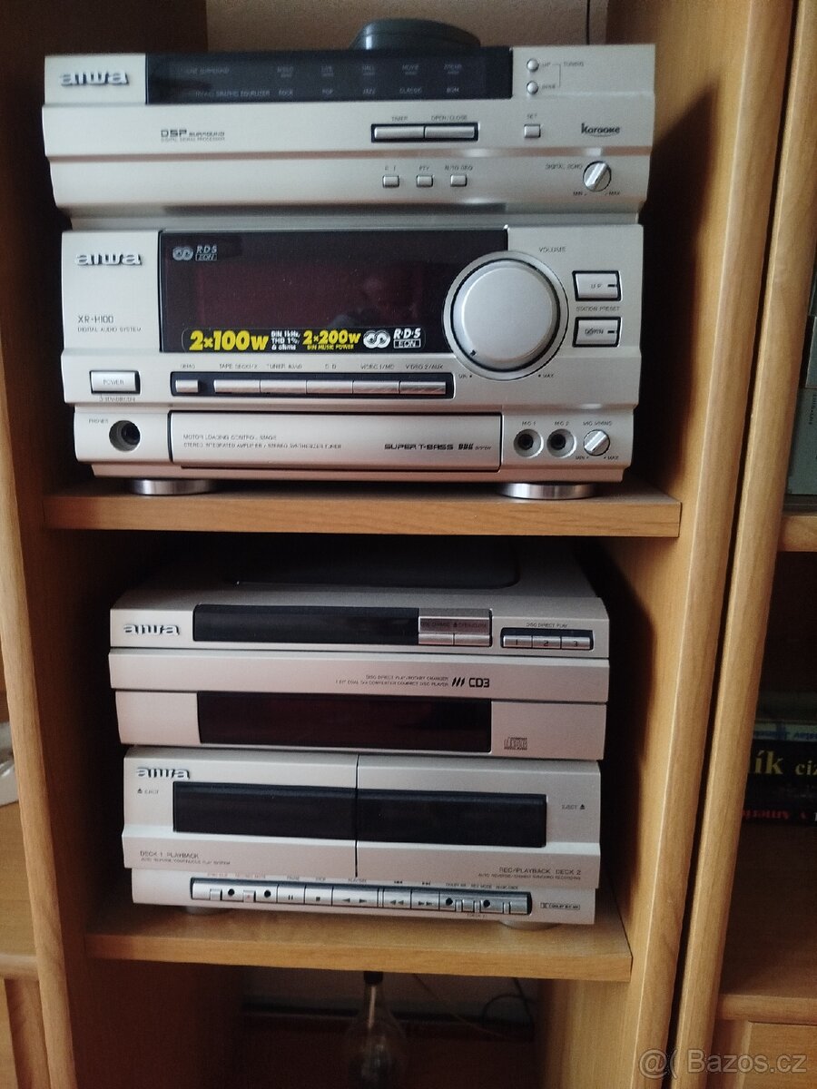 Prodám hifi věž aiwa 1 majitel doklad o koupi, retro , - 5