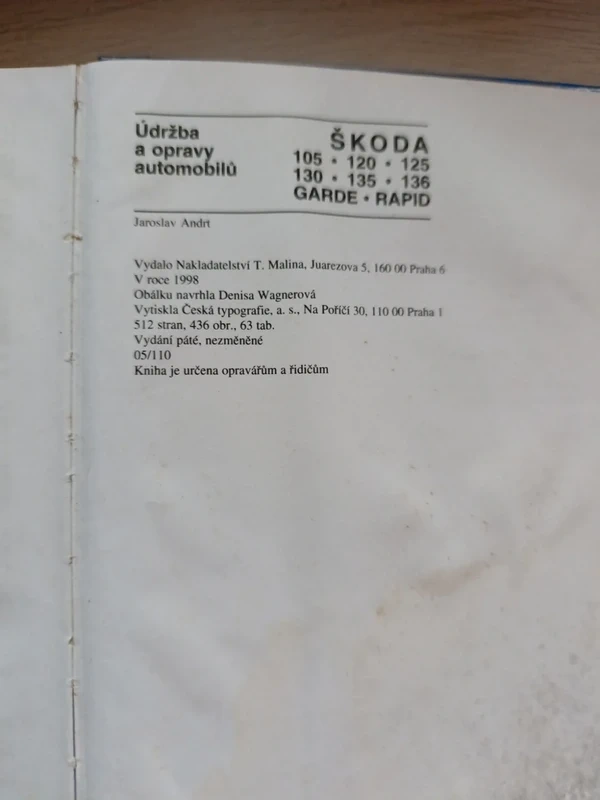 Škoda - údržba a opravy automobilů - J.Andrt 1994 - 5