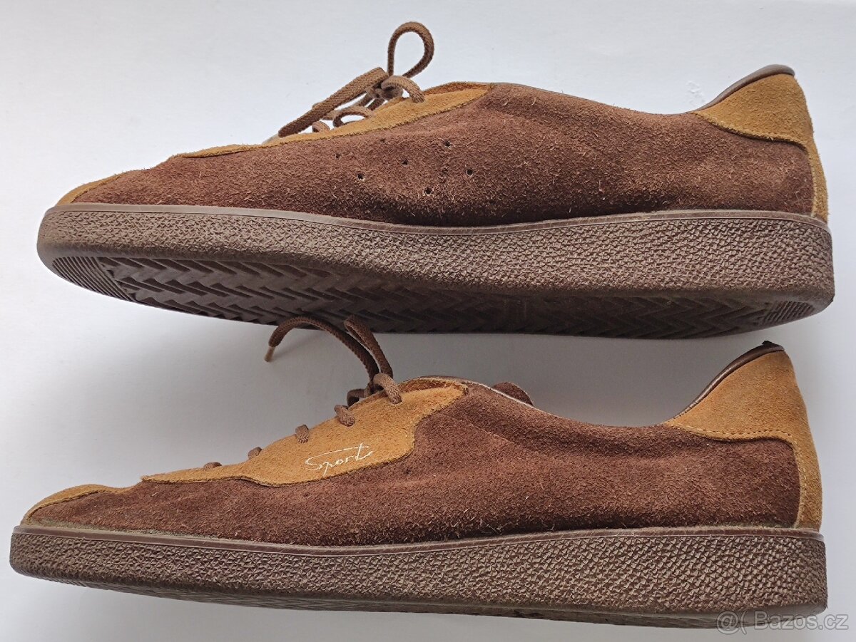 Retro semišové tenisky Snaha, vintage kožené boty, 43-44 - 5