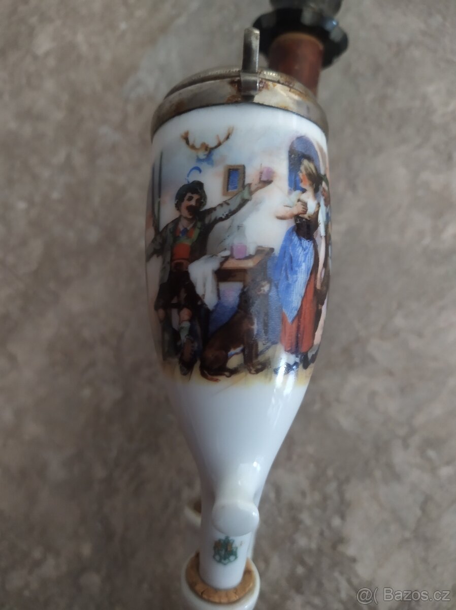 Staré porcelánové fajfky 54cm a 31cm - 5