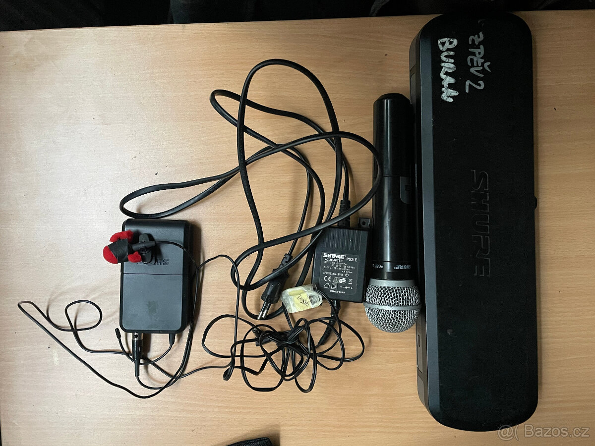 SHURE dvoukanálový přijímač + ruční mikrofon, kapesní vysíl - 5