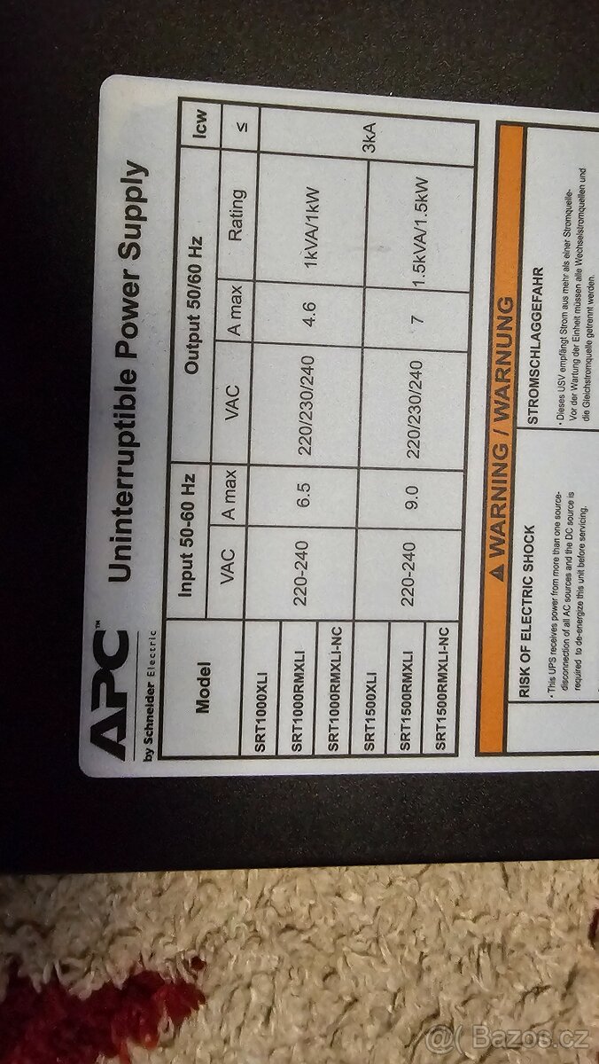 APC SRT1000RMXLI APC Smart-UPS SRT 1000VA RM 230V - 5