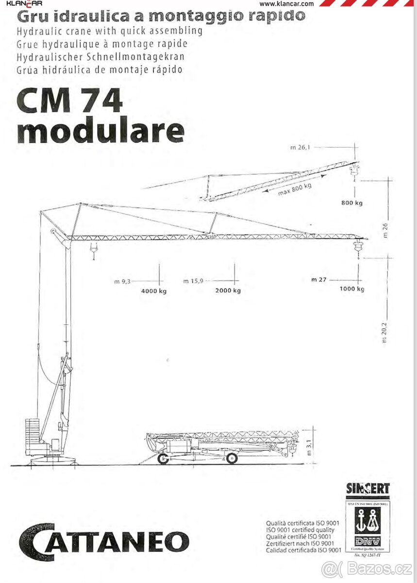 Stavební jeřáb CATTANEO CM 74 „PRONÁJEM” - 5