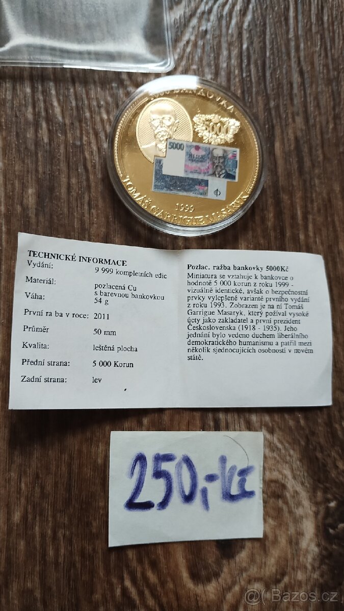 Mince bankovka 5000 Kč - 5