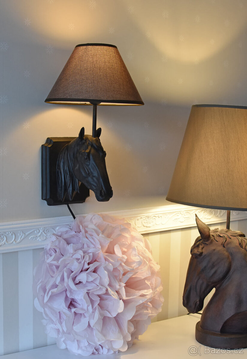 Nástěnná lampa Koňská hlava, černá - 5