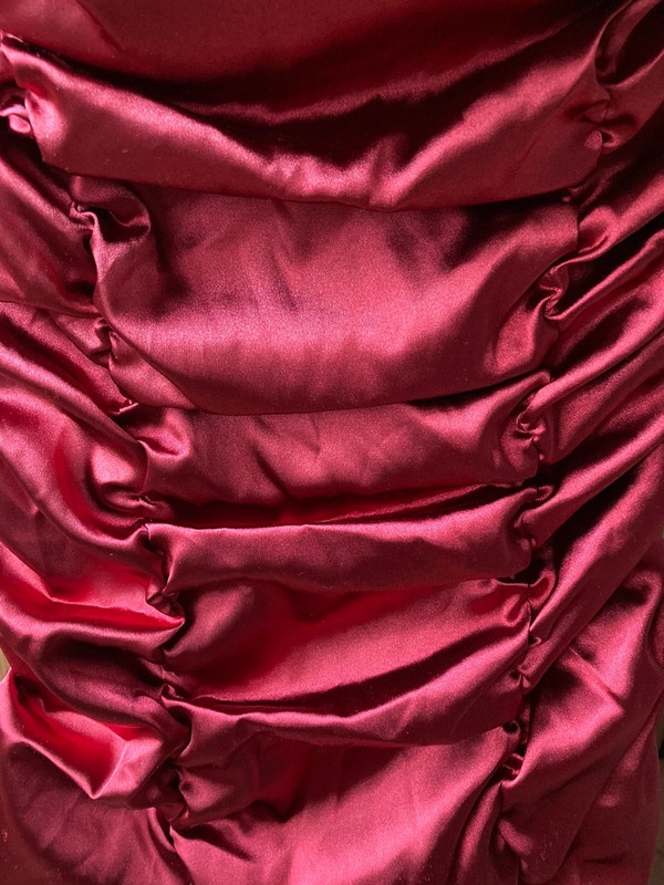 Plesové červené vínové dlouhé šaty - 5