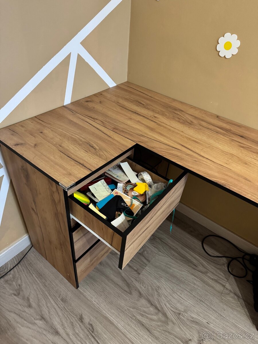 Rohový levý psací stůl - 5