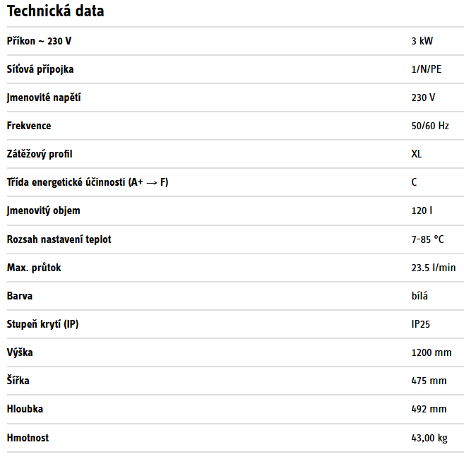Ohřívač vody - PSH 120 Universal EL - 5