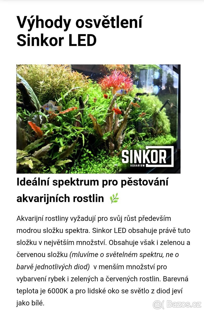 Prodej akvarijního světla Sinkor Led 90cm bílá 30w s wifi - 5