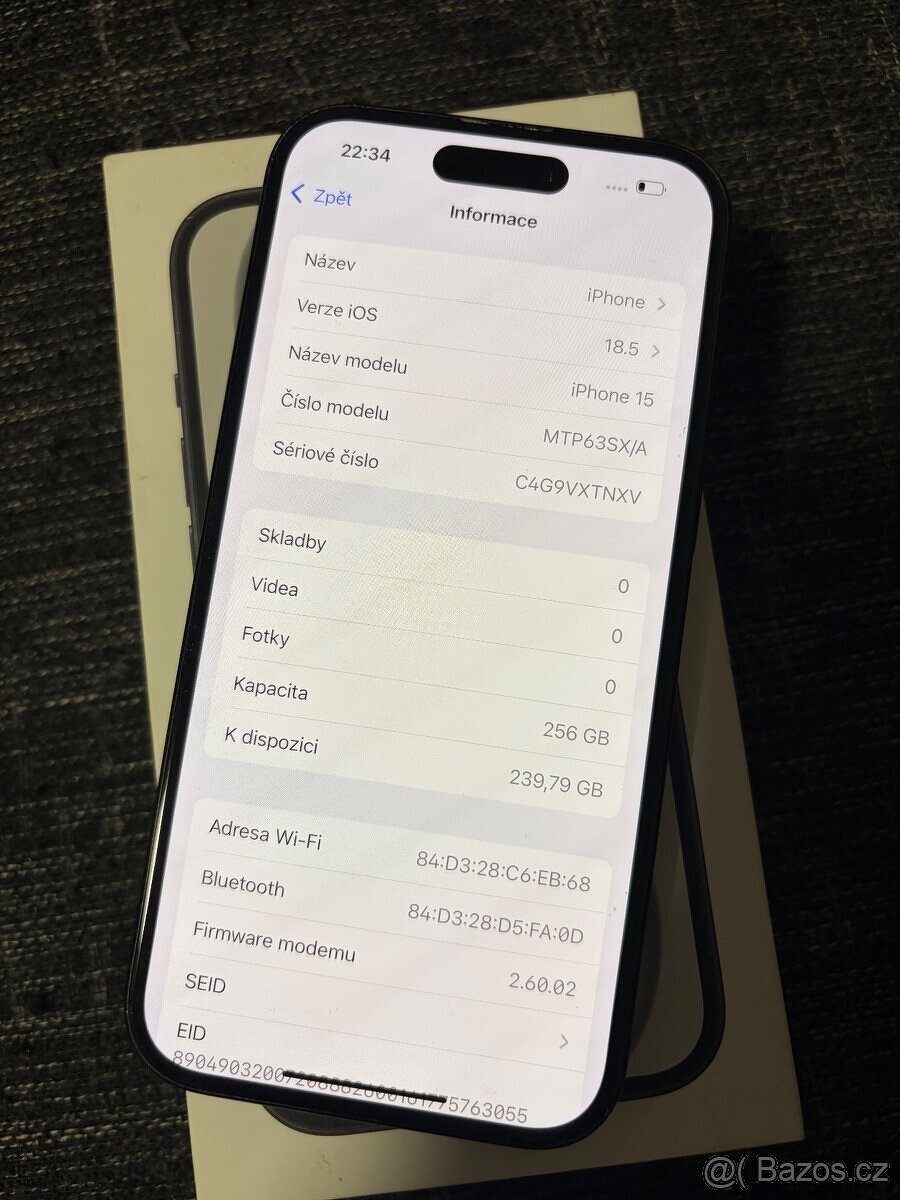 Apple iPhone 15 256gb kondice baterie 87% s kabelem oděrky n - 5