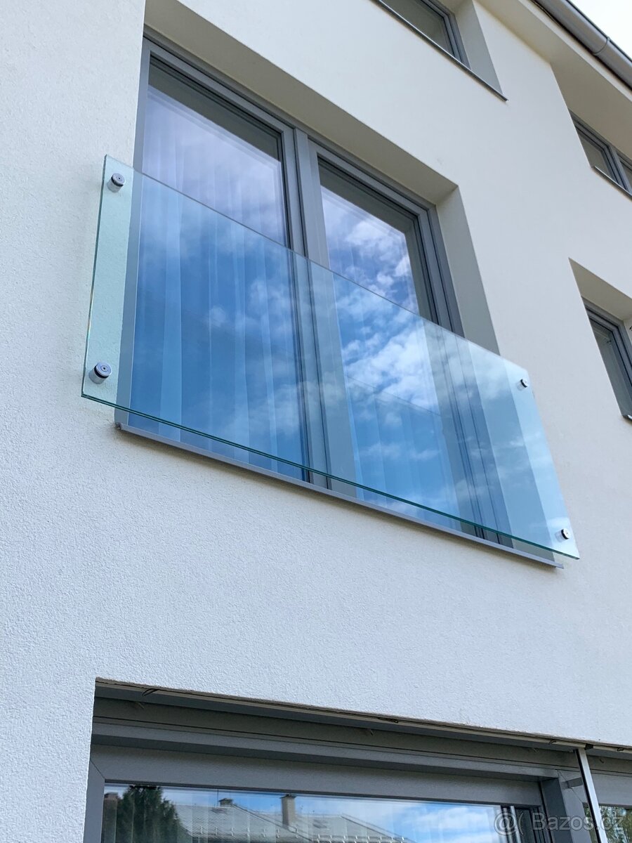 Skleněné zábradlí, francouzské okno - ČIRÉ sklo - 5