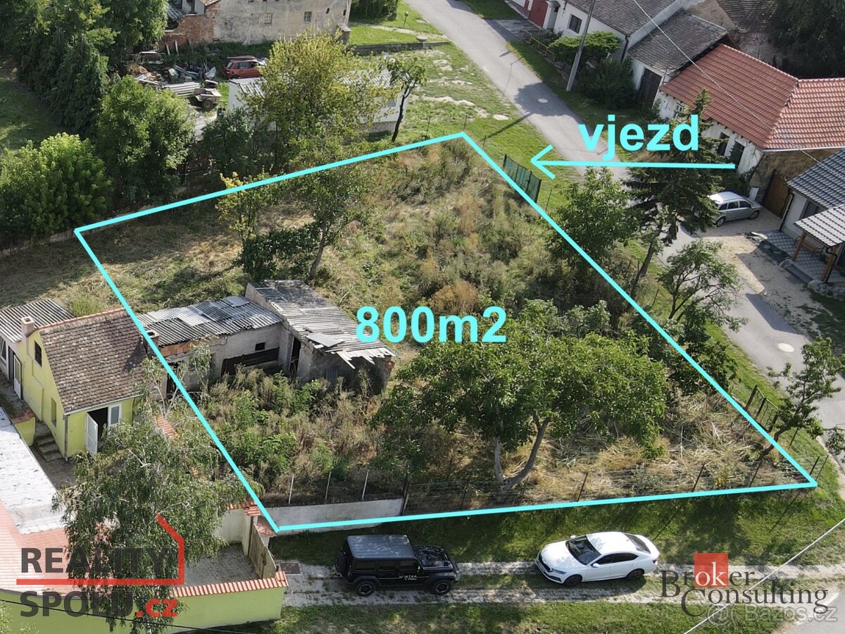 Prodej, pozemky/bydlení, 800 m2, 67178 Borotice, Znojmo [ID - 5
