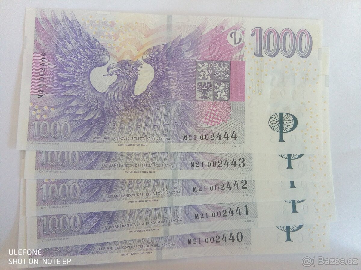 1000 Kč s přítiskem, série R14 - 5