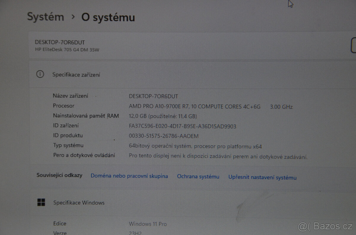 HP Elitedesk 705 G4 A10/12GB/SSD 256GB M.2/záruka - 5