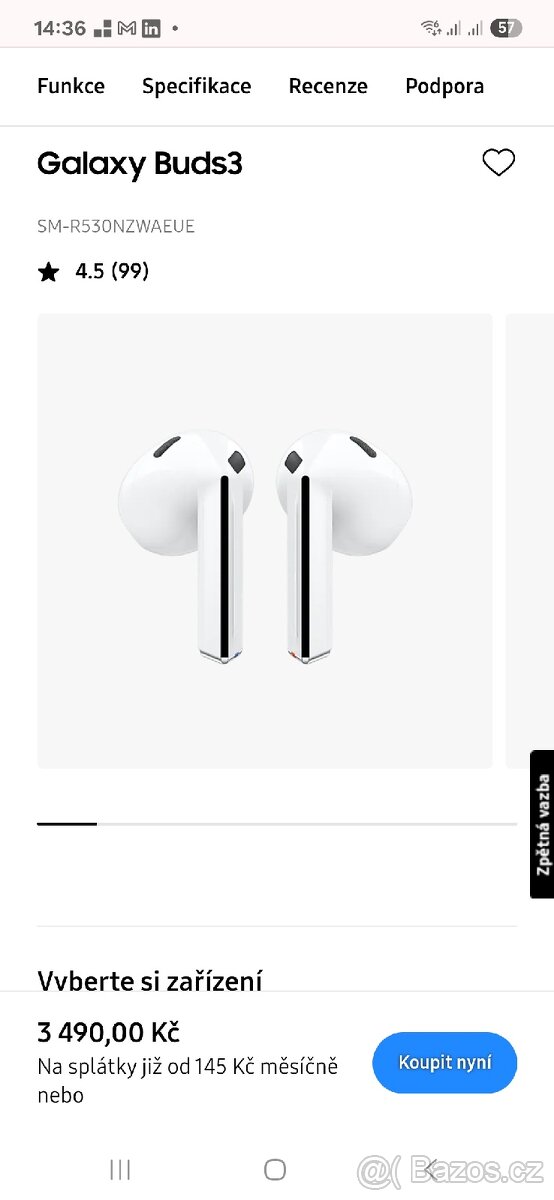 Sluchátka Samsung Galaxy Buds3 - 5