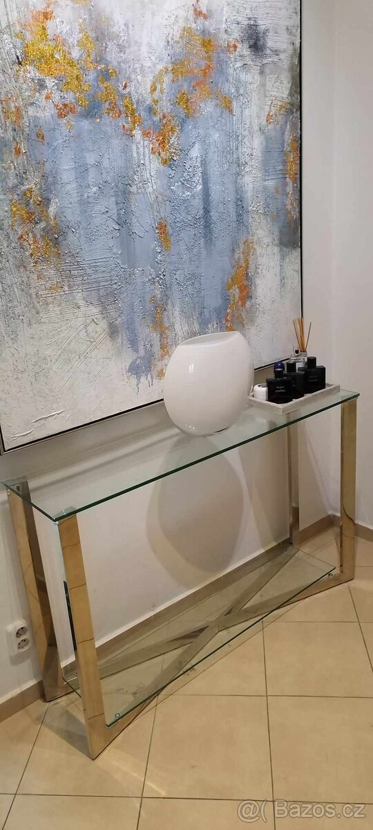 KONZOLOVÝ + KONFERENČNÍ STOLEK SKLENĚNÝ - 5