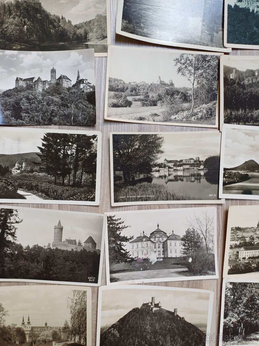Staré čb pohlednice hrady a zámky - 5
