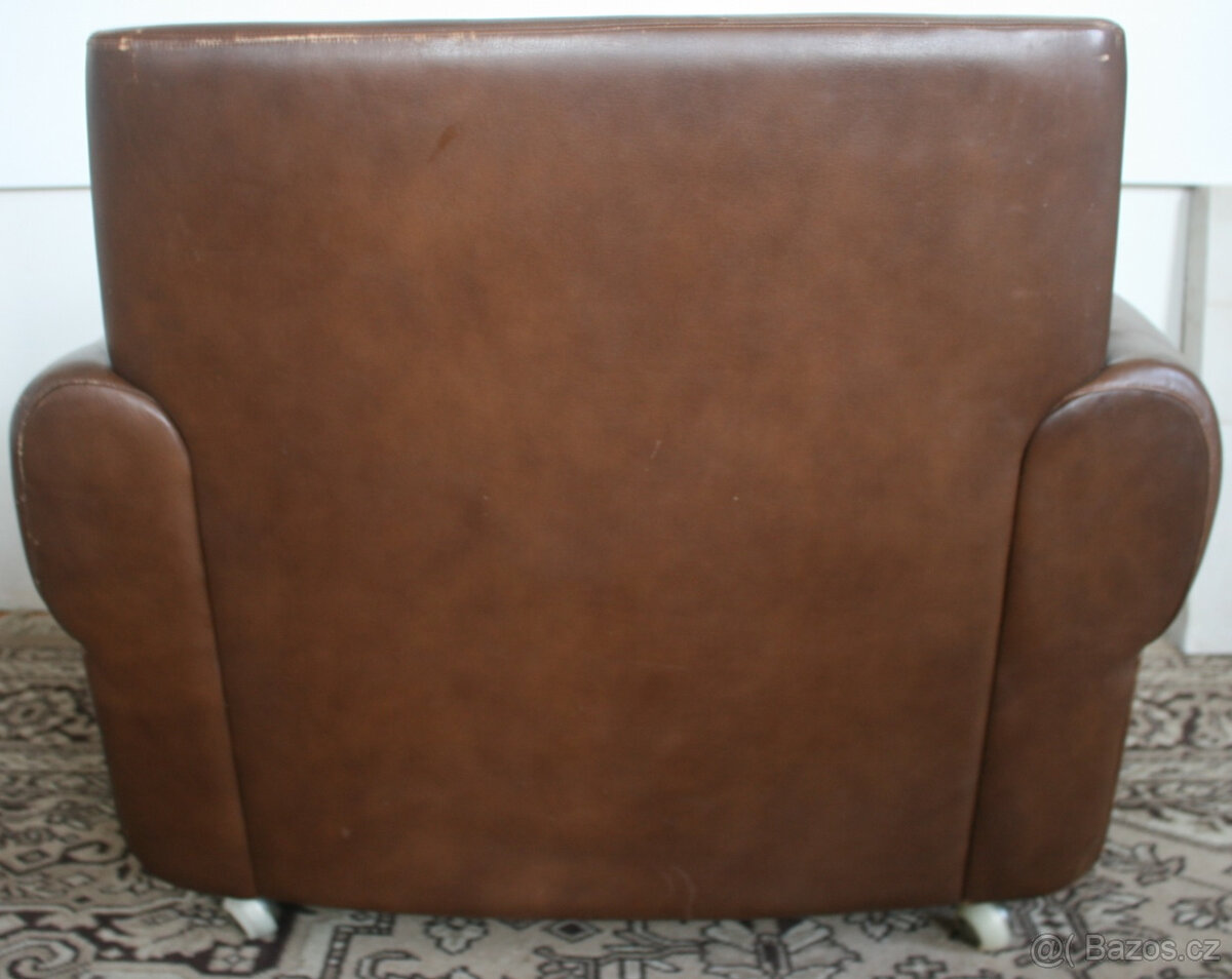 Vzácná dvojice původních kožených křesel UP závody Brno 1969 - 5