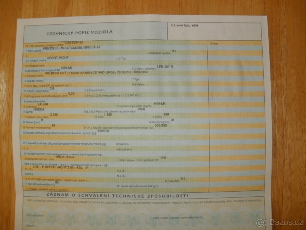 Prodám přívěsný vozík Sport Jacht - 5