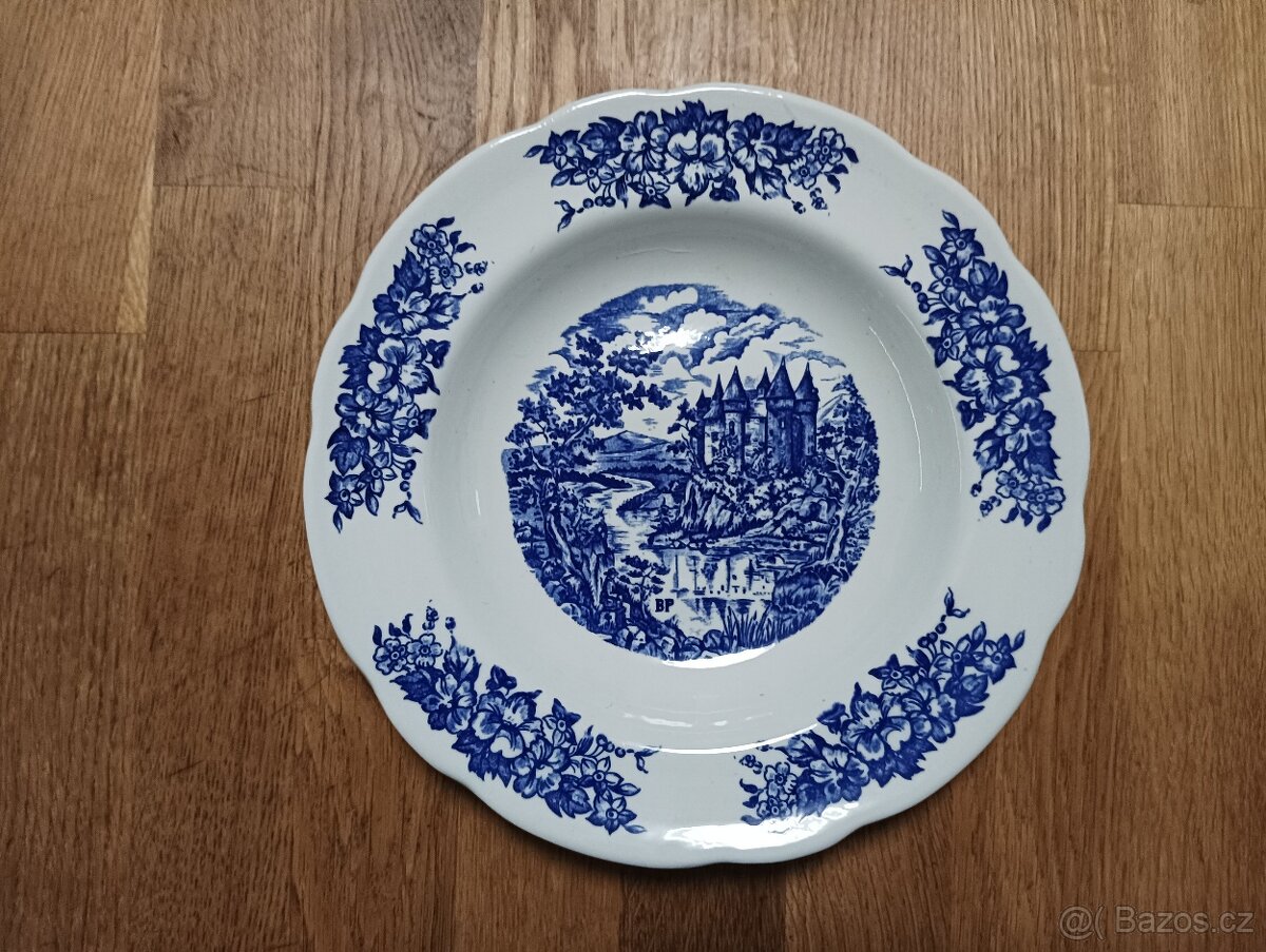 STARÝ PYROBLAN PORCELÁNOVÝ TALÍŘ BRITISH PETROLEUM FRANCE - 5