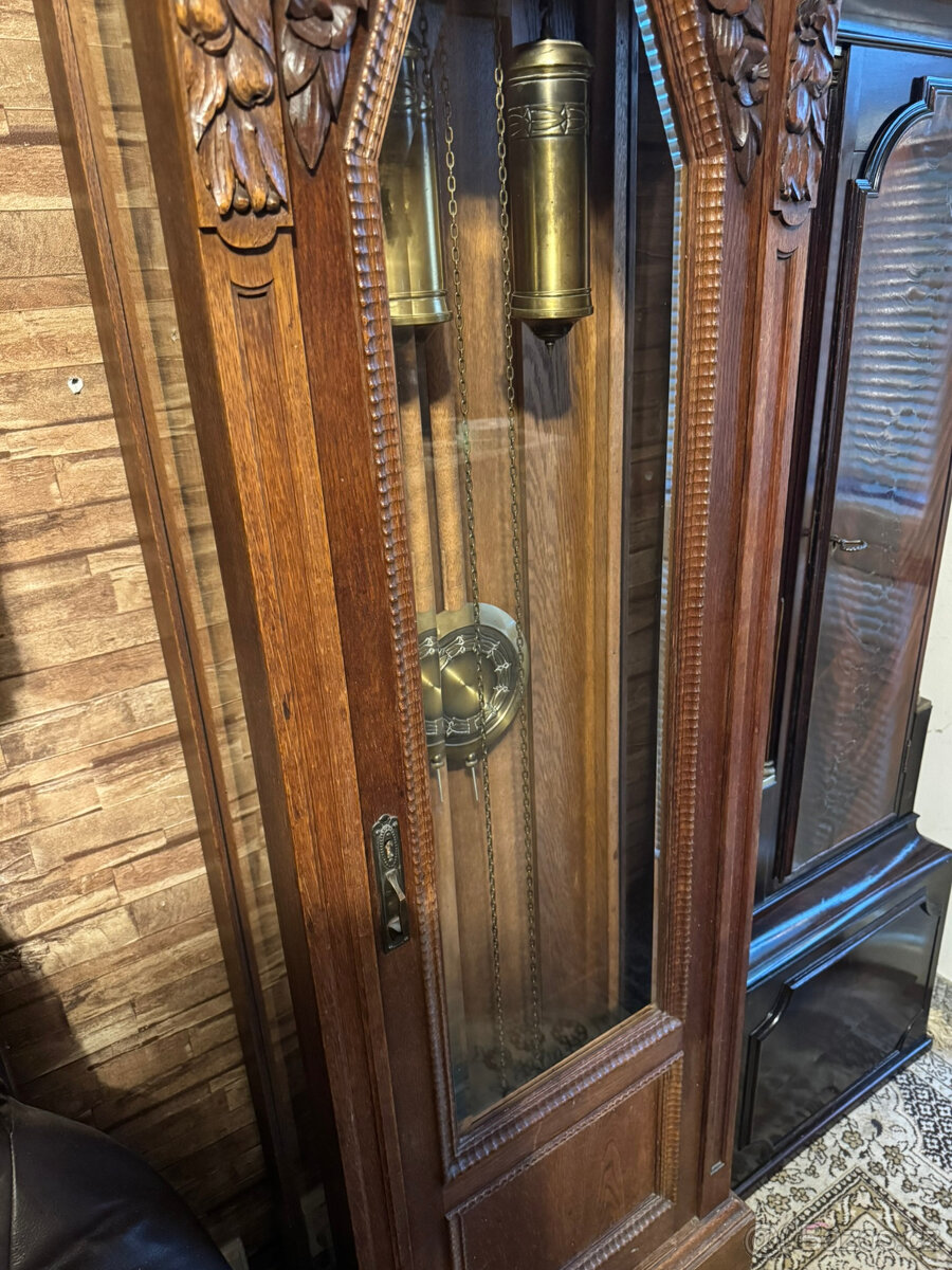 Mega velké dominantní podlahové hodiny z masivu. 1910. - 5