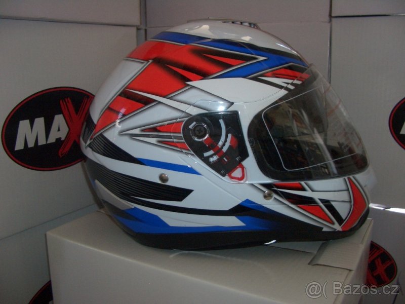 Integrální přilba Maxx Tricolor se sluneční clonou -VÝPRODEJ - 5