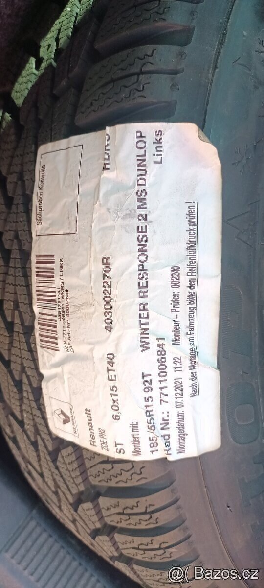 Renault Zoe – nová zimní sada 185/65 R15 | alu Brock 5×114,3 - 5