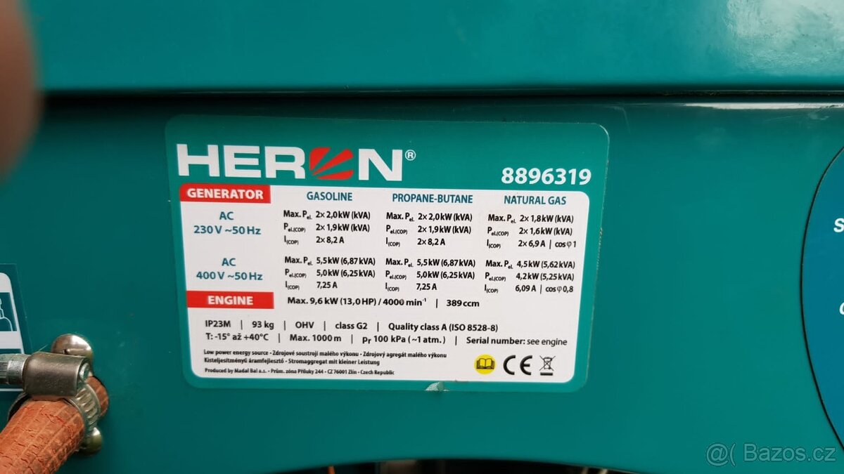 Elektrocentrála Heron LPG/benzín - 5