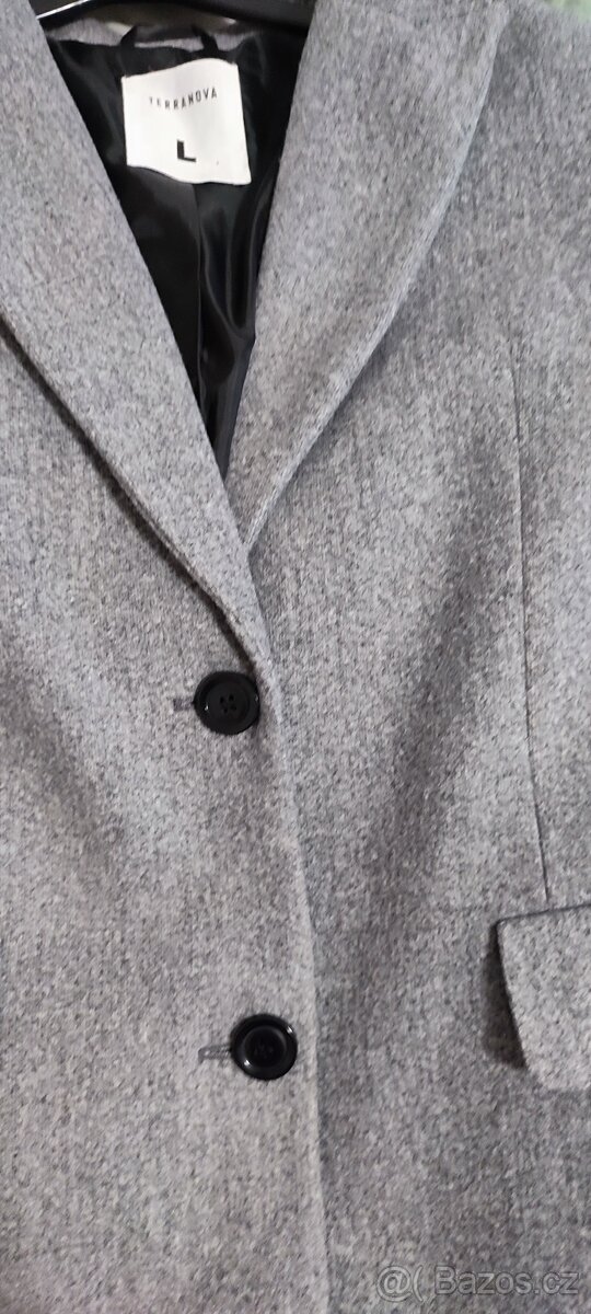 Dámský antracitový kabát, vel. L - 5