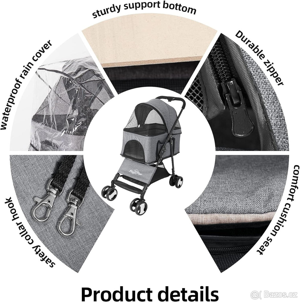 Skládací kočárek Bingopaw pro psy a kočky - 5